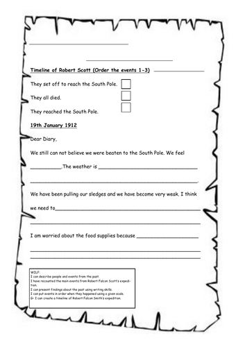 Captain Robert Scott Activity Sheets