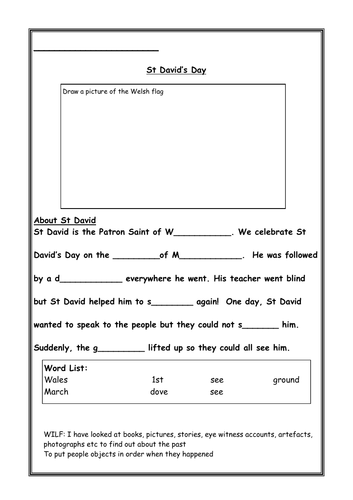 St David's Day Activity Sheets