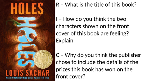 KS2 Whole Class Guided Reading Front Cover Starters - Reading with RIC