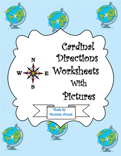 Geography:Cardinal Directions Worksheets with Pictures