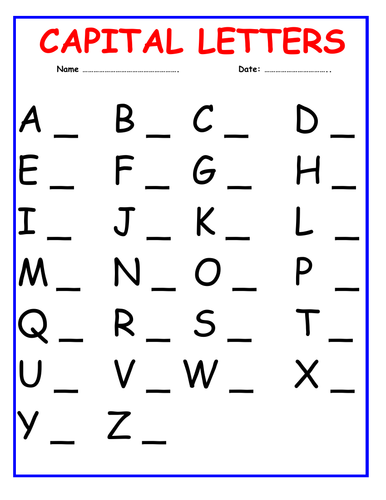 CAPITAL LETTERS - Practice Sheet & PowerPoint