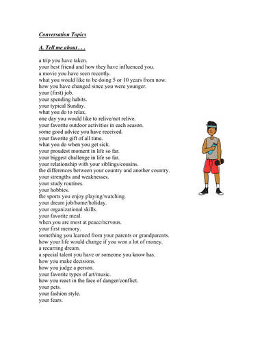 ESL Conversation Topics: 3 pages of over 125 Questions! (ELL / EFL)