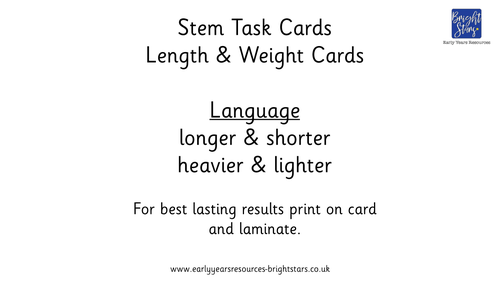 Stem Task Cards - Length and Weight