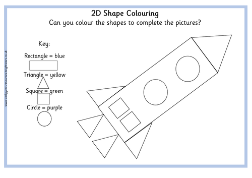 2D Shape Colouring | Teaching Resources