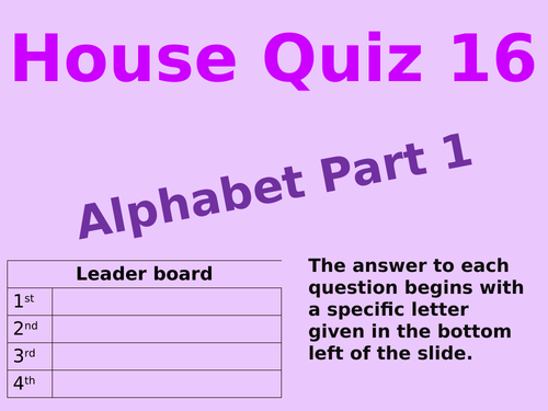Alphabet Quiz x 2