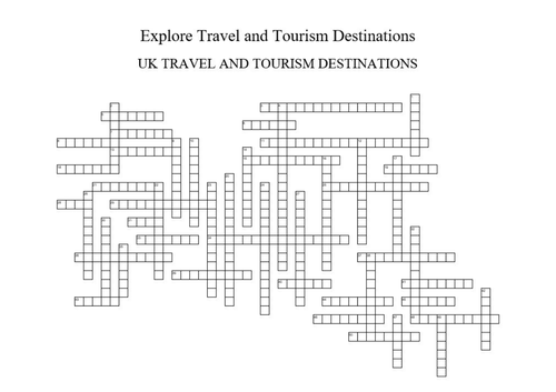 UK Travel and Tourism Destinations Crossword