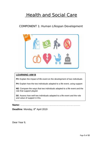 COMPONENT 1: Human Lifespan Development Learning Aim B