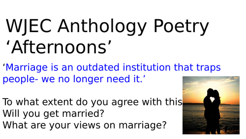 WJEC Poetry Anthology- Afternoons