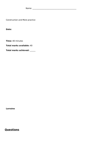 Exam practice with a construction focus