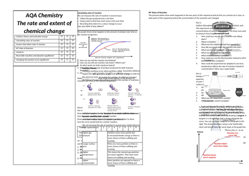 Rate and Extent of Chemical Change (AQA Chemistry GCSE)