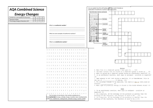 12. Energy Changes Revision Broadsheet (AQA Combined Science Trilogy GCSE)