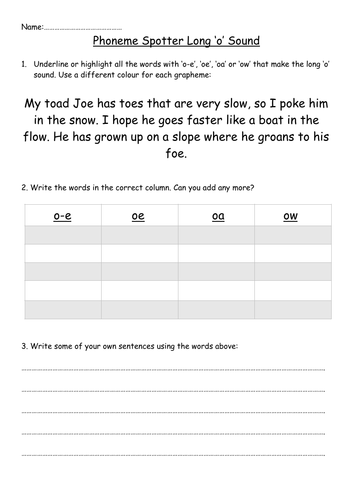 Phoneme Spotter Long 'o' Sound