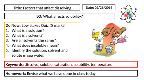 KS3 Chemistry - Factors that affect solubility