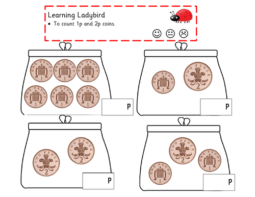 Counting 1p and 2p Coins