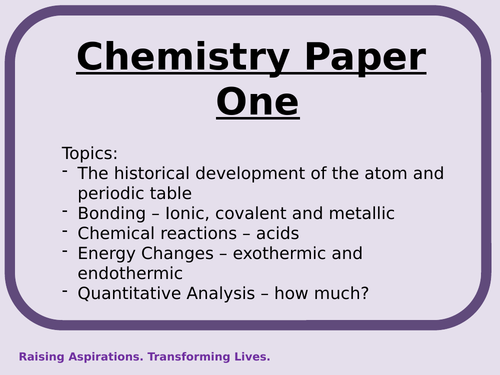 AQA Combined Chemistry revision powerpoint