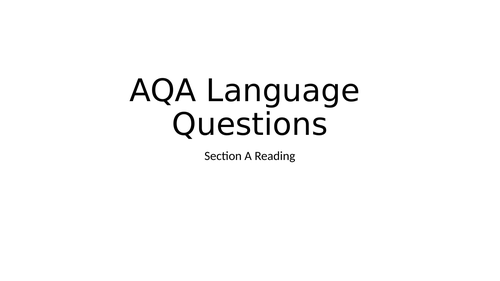 AQA Reading Questions Breakdown