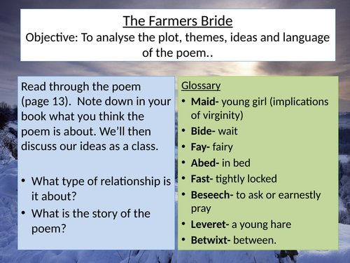 Farmer's Bride GCSE AQA Relationship Anthology Lesson