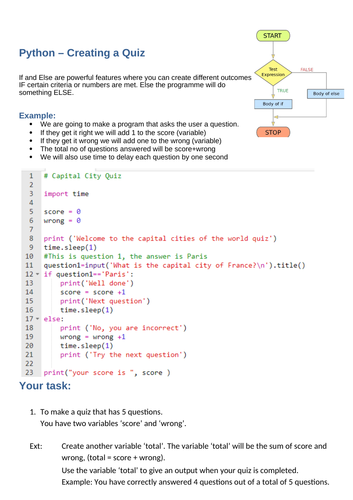 Python - Creating a Quiz