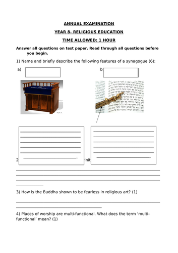 year 7 religious studies exam teaching resources