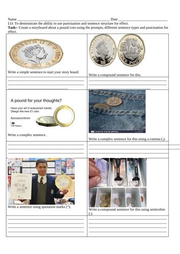 Sentence type activity and worksheets