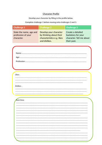 Character Profile Template