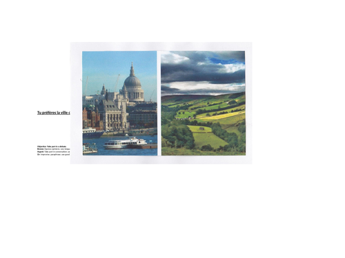 La vie en ville ou a la campagne?