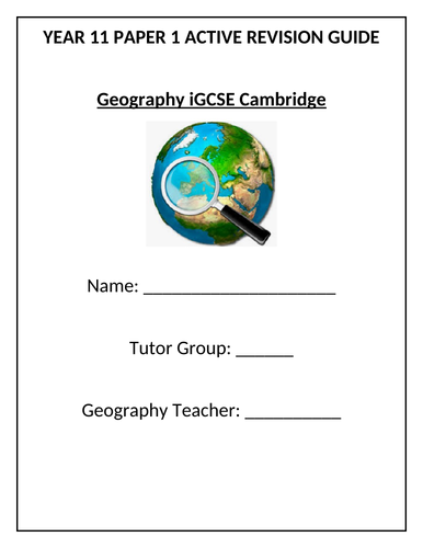 iGCSE Cambridge Geography Paper 1 Active Revision Guide