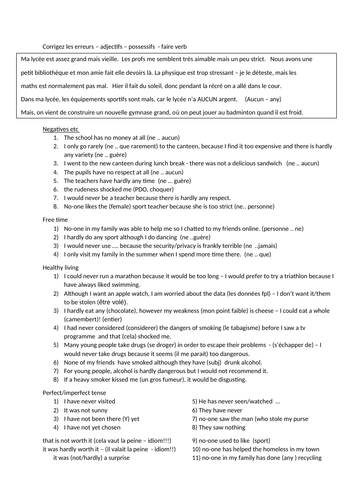 French GCSE negatives revision