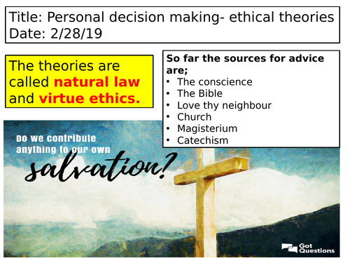 Edexcel- Sources of Wisdom and authority- Catholic Christianity