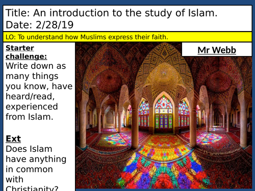 Islamic beliefs- including 5 pillars- KS3