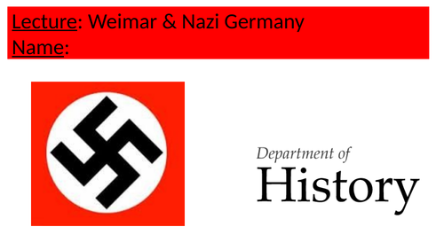 Weimar & Nazi Germany Entire Course Overview Lecture GCSE/A-Level