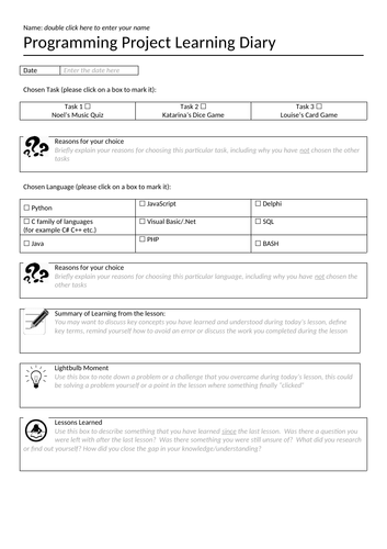 Project Learning Diary