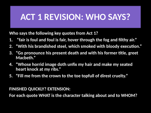 Macbeth Act 2 Scene 1 Lessons