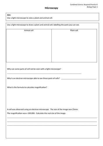 Microscopy Required Practical AQA GCSE Science