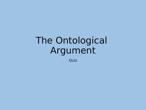 Ontological Argument Revision Quiz