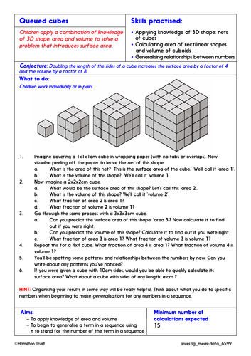 Calculate volumes of cubes/cuboids - Problem-Solving Investigation ...