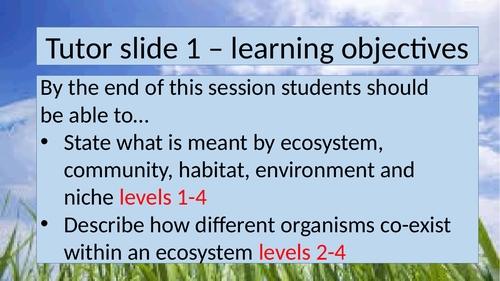 Ecosystems lesson Activate 1 Year 7 KS3 Suitable for non-specialist delivery