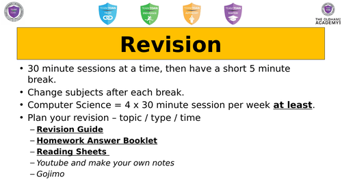 Complete Revision lesson (Or 2) for 2.1 Writing Algorithms (pseudocode)