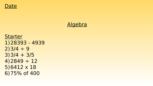 Algebra - Two step functions (Year 6 WRM)