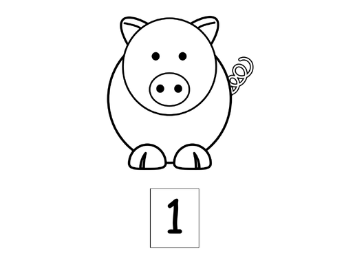 Pigs 1 to 20 Flashcards - Colorable