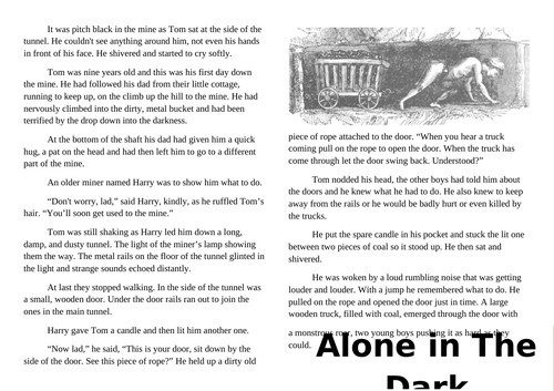 Alone in the Dark - a Victorian short story with comprehension questions