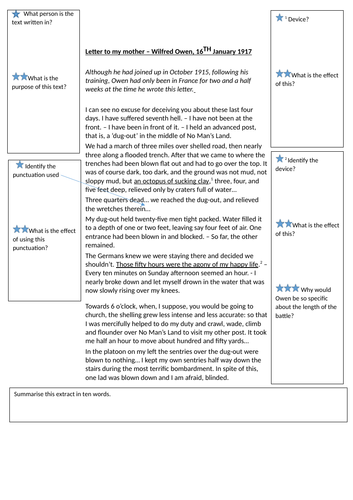 Letter To My Mother Questions Teaching Resources