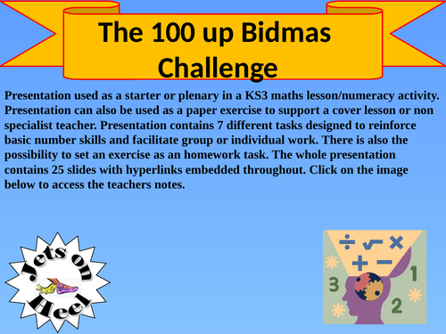 The 100 BIDMAS Challenge