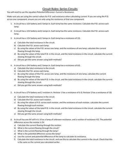 Series Circuit Rules