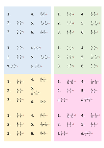 Year 4 - Adding two fractions