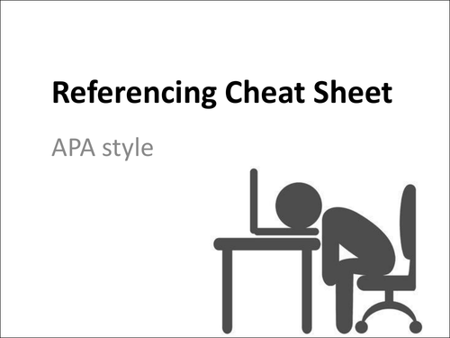 Referencing Cheat Sheet Apa Style By Oaelibrarian