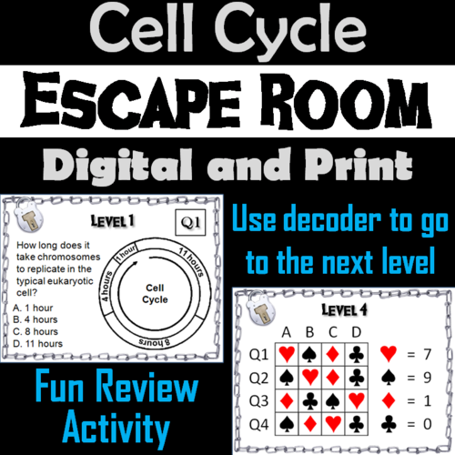 Cell Cycle Activity: AP Biology Escape Room Science (Mitosis and Meiosis)