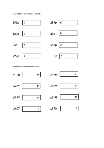 Converting pounds to pence