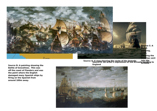 AQA 8145 and suitable for KS3  - Events of the Spanish Armada (L3 historic environment)