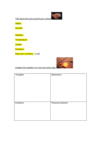 Activity discussion and science data collection sheet